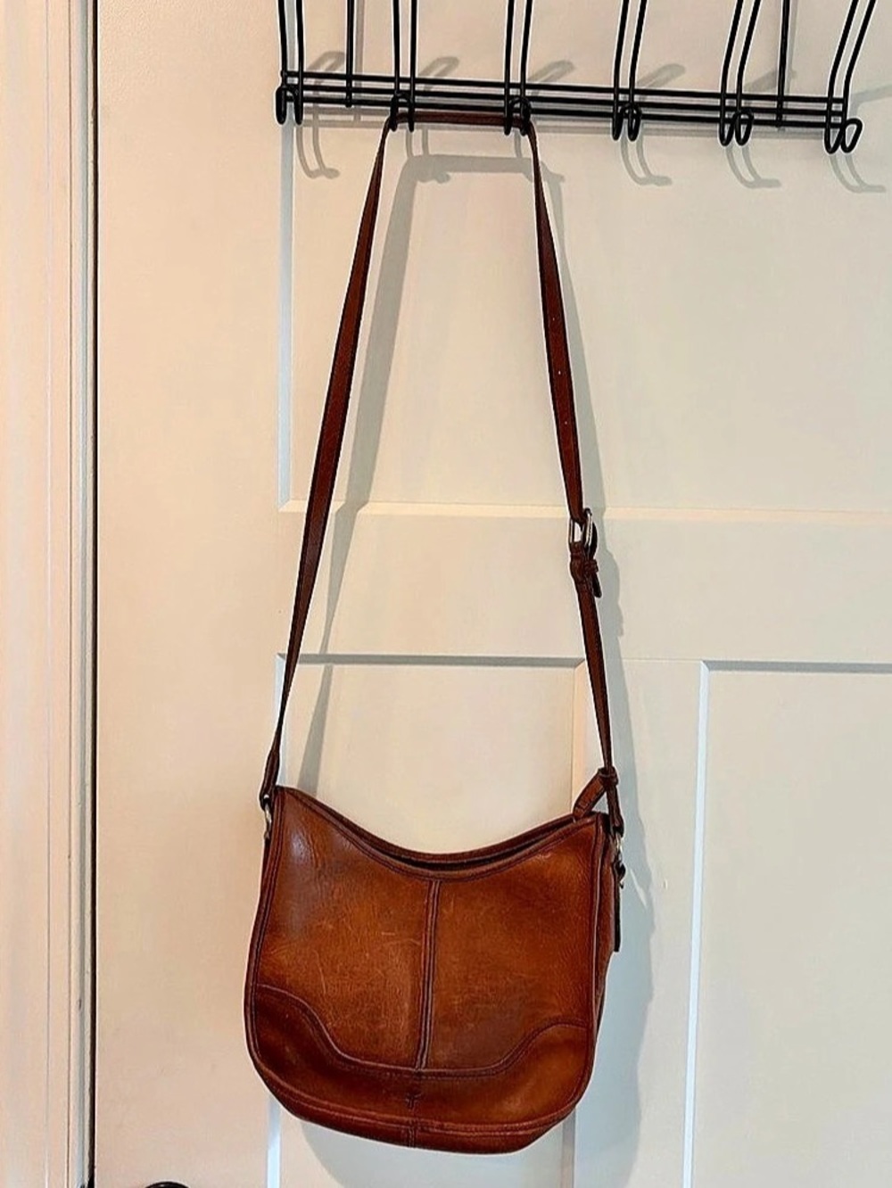 Frye Melissa Zip Crossbody Brown Leather Shoulder Bag